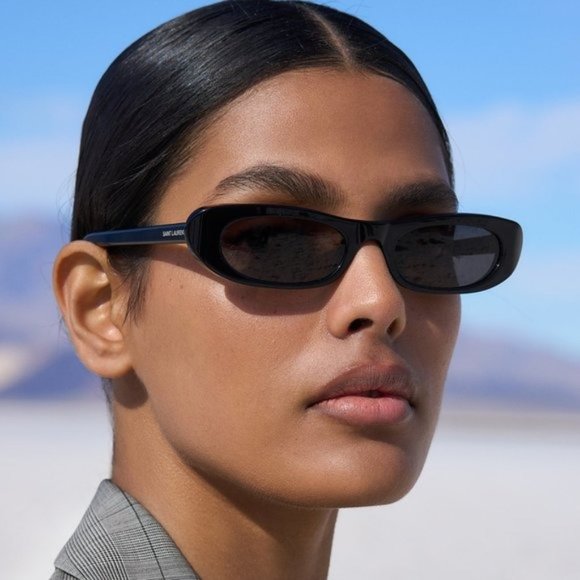 💯 NEW SAINT LAURENT SL557 SHADE 001 BLACK SUNGLASSES - Picture 13 of 14